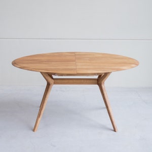 Uitschuifbare massief eikenhouten eettafel, Table à manger extensible en chêne massif, Ausziehbarer Esstisch aus Massief Eichenholz