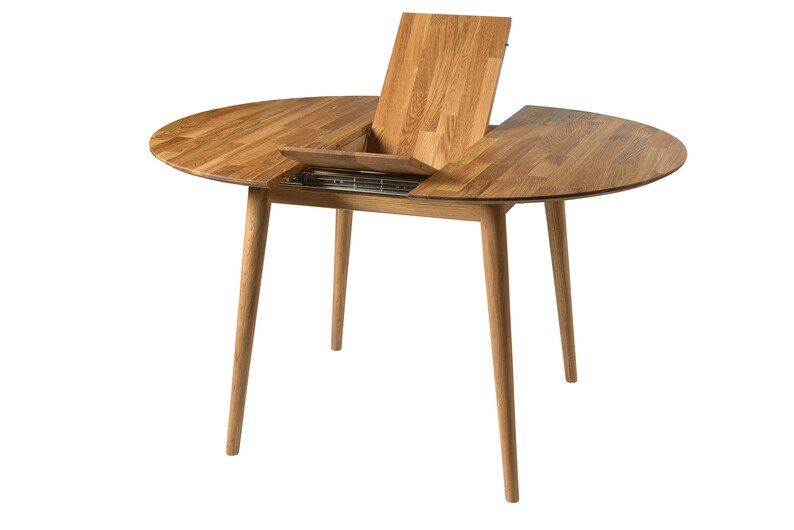 Table a manger extensible ronde bois chêne massif, Runder esstisch ausziehbar massivholz, Mesa de comedor redonda extensible madera maciza