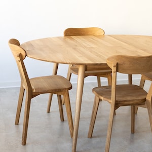 Table a manger extensible ronde bois chêne massif, Runder esstisch ausziehbar massivholz, Mesa de comedor redonda extensible madera maciza