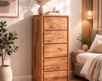 Commode en bois de chêne massif, Kommode aus massivem Eichenholz, Solid oak wood dresser, cómoda de madera maciza de roble