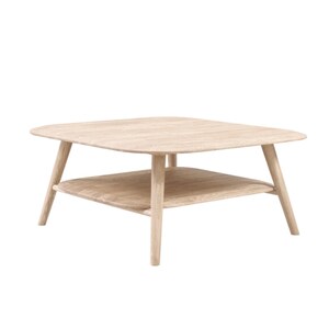 Mid century oak wood coffee table Scandinavian style, mesa de centro roble, Couchtisch aus massiver Eiche, table basse en chêne massif