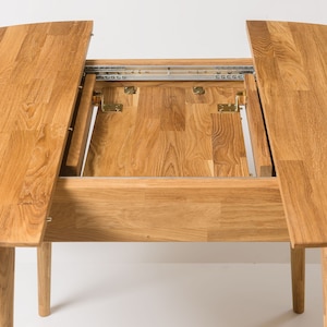 Table a manger extensible ronde bois chêne massif, Runder esstisch ausziehbar massivholz, Mesa de comedor redonda extensible madera maciza