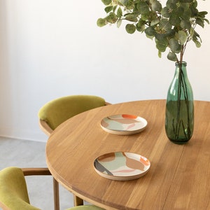 Table a manger extensible ronde bois chêne massif, Runder esstisch ausziehbar massivholz, Mesa de comedor redonda extensible madera maciza Honey Oak