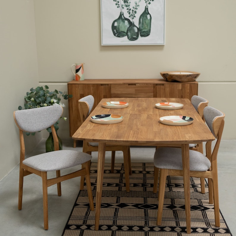 Table a manger extensible bois chêne massif, Esstisch ausziehbar massivholz, Mesa de comedor  extensible madera maciza diseno escandinavo