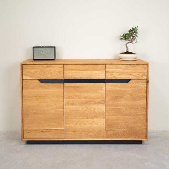 Buffet Commode En Bois De Chêne Massif, Kommode Aus Massivem Eichenholz, Solid Oak Wood Sideboard, Aparador De Madera Maciza De Roble