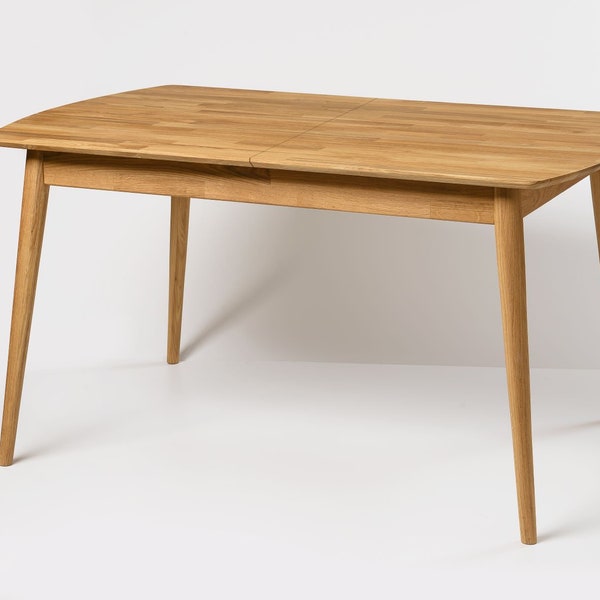 Table a manger uitbreidbaar bois chêne massief, Esstisch ausziehbar massivholz, Mesa de comedor uitbreidbaar madera maciza diseno escandinavo