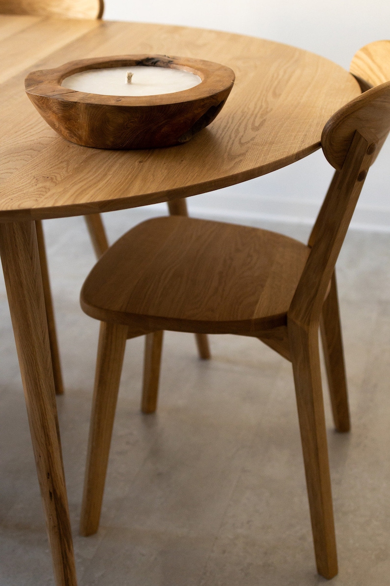 Table a manger extensible ronde bois chêne massif, Runder esstisch ausziehbar massivholz, Mesa de comedor redonda extensible madera maciza