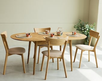 Table a manger bois chêne massif, Esstisch ausziehbar massivholz, Mesa de comedor ovalada madera maciza, Tavolo da pranzo ovale allungabile