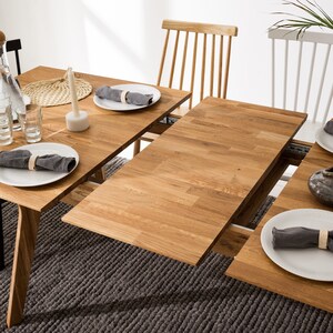 Table a manger extensible bois chêne massif, Ausziehbarer Tisch aus massivem Eichenholz, Mesa extensible de madera maciza roble escandinavo