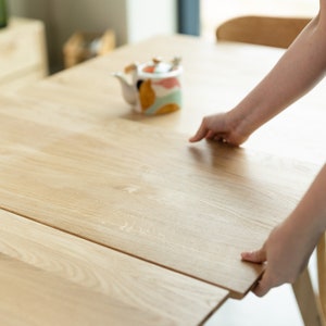 Table a manger extensible bois chêne massif, Ausziehbarer Tisch aus massivem Eichenholz, Mesa extensible de madera maciza roble escandinavo
