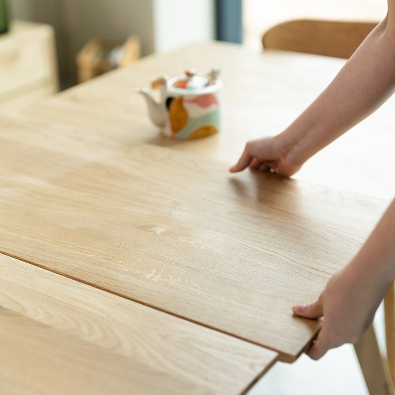 Table a manger extensible bois chêne massif, Ausziehbarer Tisch aus massivem Eichenholz, Mesa extensible de madera maciza roble escandinavo