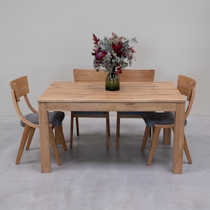 Mesa de jantar extensível, mesa extensível em madeira maciça de carvalho, Mesa extensível em chêne maciço, Ausziehbarer Tisch aus massivo Eiche