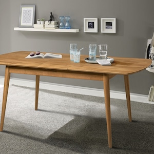 Table a manger extensible bois chêne massif, Esstisch ausziehbar massivholz, Mesa de comedor  extensible madera maciza diseno escandinavo