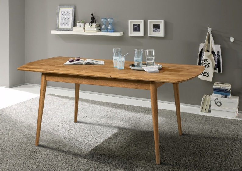 Table a manger extensible bois chêne massif, Esstisch ausziehbar massivholz, Mesa de comedor  extensible madera maciza diseno escandinavo