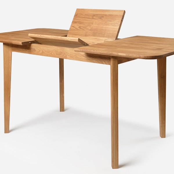 Table a manger uitbreidbaar bois chêne massief, Esstisch ausziehbar massivholz, Mesa de comedor uitbreidbaar madera maciza diseno escandinavo