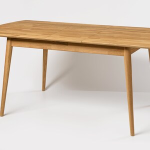 Dinning extendable table, solid oak wood in Scandinavian style, Mesa extensible de madera maciza roble 100 % natural, table à manger