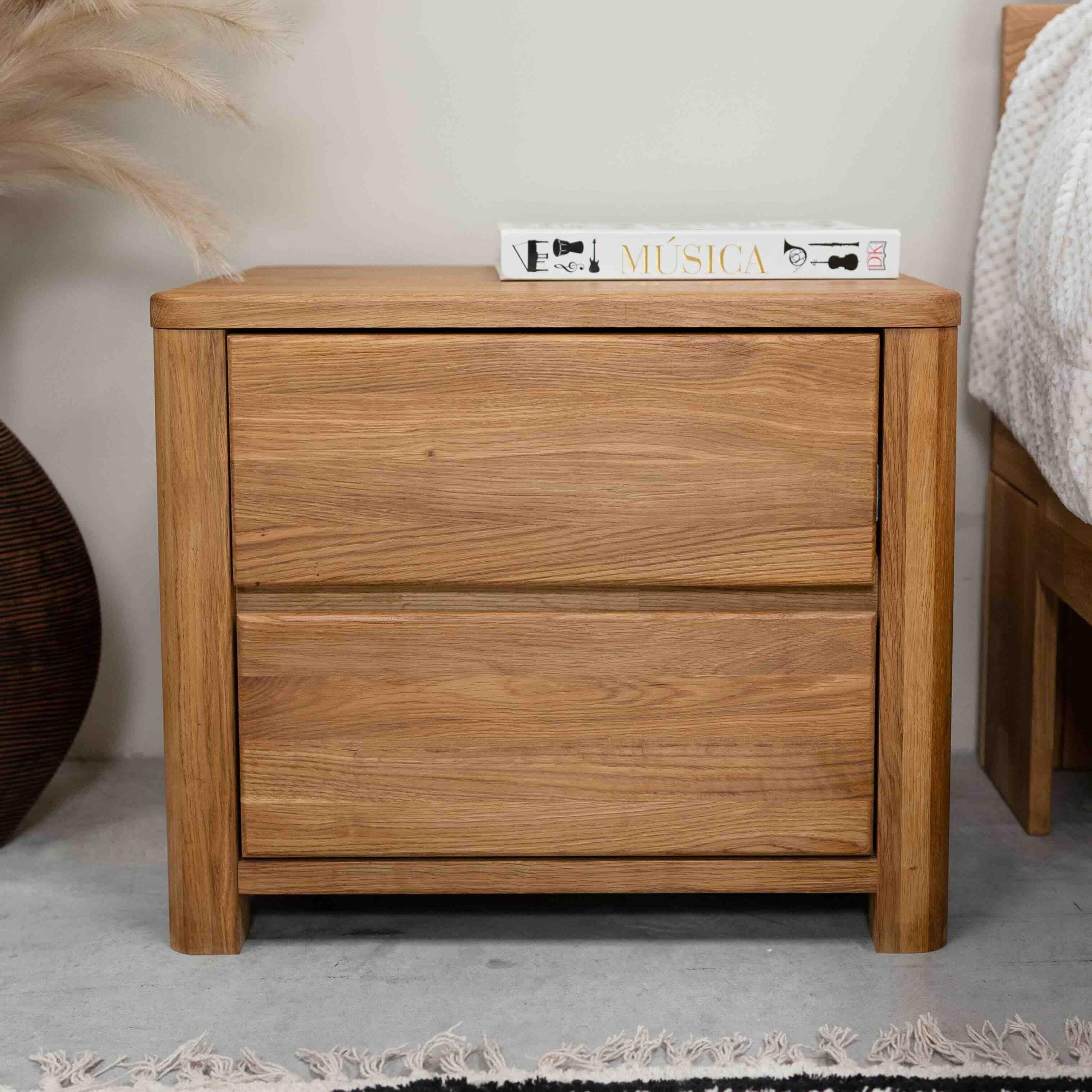 Etsy - Nordicstorystore Brun Table De Chevet En Bois Massif Chêne, Table Design Nordique, Lampe Table, Massif, Mesita Noche