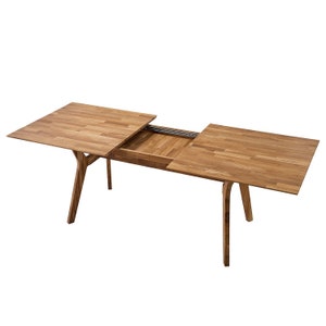 Table a manger extensible bois chêne massif, Ausziehbarer Tisch aus massivem Eichenholz, Mesa extensible de madera maciza roble escandinavo