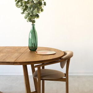 Table a manger extensible ronde bois chêne massif, Runder esstisch ausziehbar massivholz, Mesa de comedor redonda extensible madera maciza