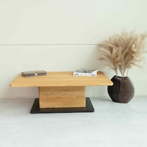 Table basse en chêne massif, Couchtisch aus massiver Eiche, mesa de café diseno escandinavo, solid wood coffee table