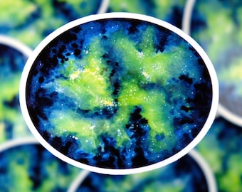 Watercolor Galaxy Die Cut Sticker