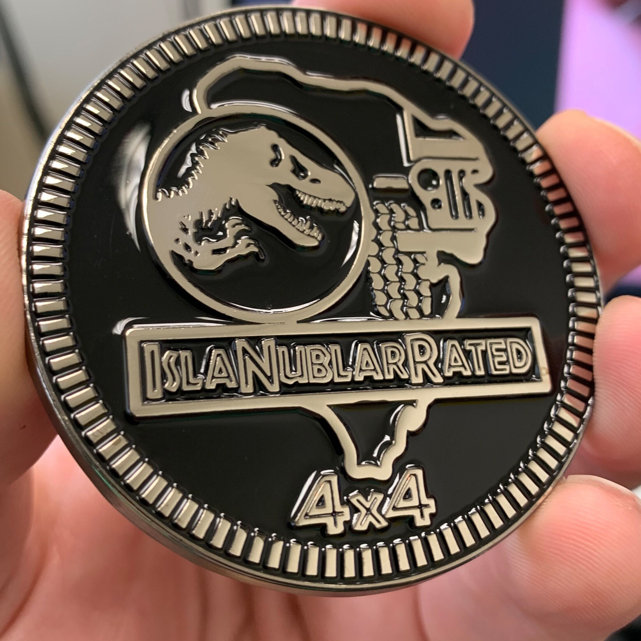 Jurassic Rated Isla Nublar Metal Trail Badge - Jeep Badge - Jurassic …