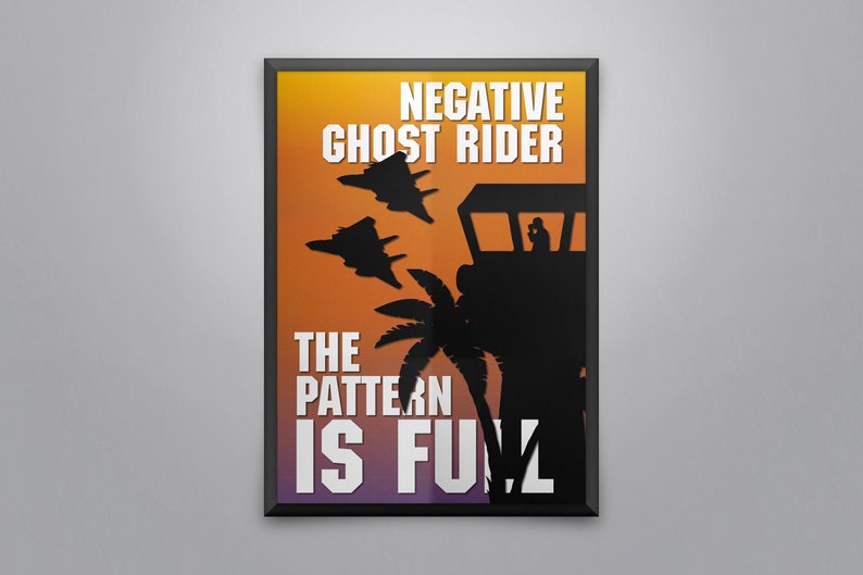 Negative Ghost Rider the Pattern is Full Movie Poster Retro Etsy