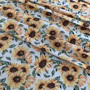 Sunflower jersey knit fabric discount