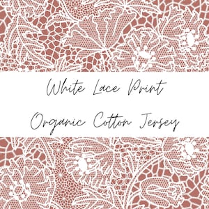 Lace Print Jersey - Printed Organic Cotton - Stretch Jersey Knit Fabric