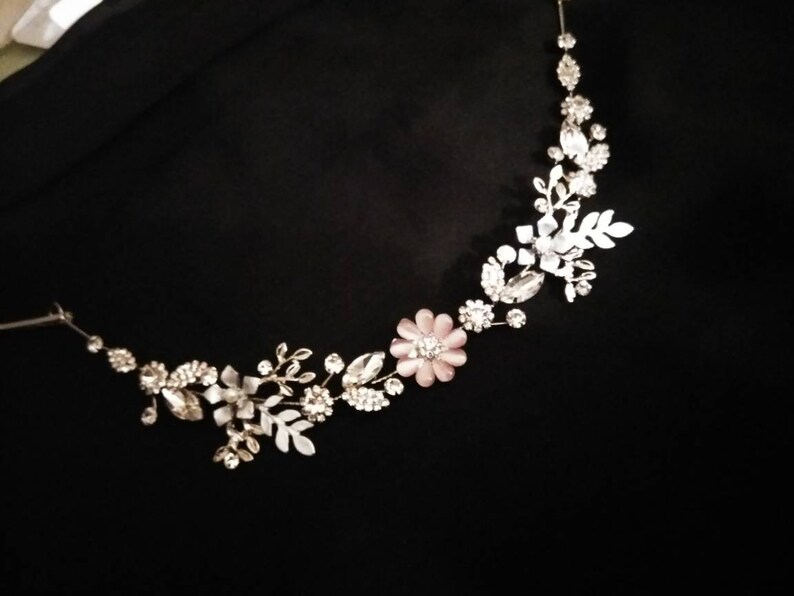 Handmade Hair Vine Bridal Boho Delicate Crystal Enamel Leaf Cluster Lush Wedding Headpiece Dress Women Headband