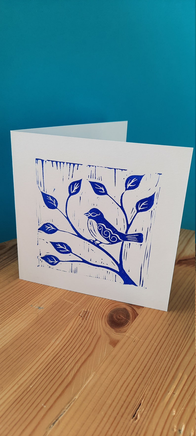 Pic Lino Cut Print Card, Original Artwork Greetings Card image 7