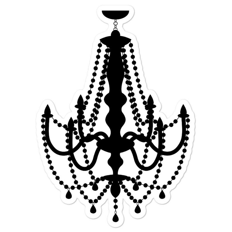 Black Chandelier Vinyl Sticker