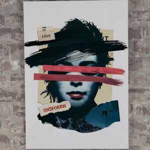 Surreal Collage Art Print Mixed Media Portrait Grunge Collage Poster Contemporary Collage PRINTABLE DIGITAL Download Wall Art Artwork