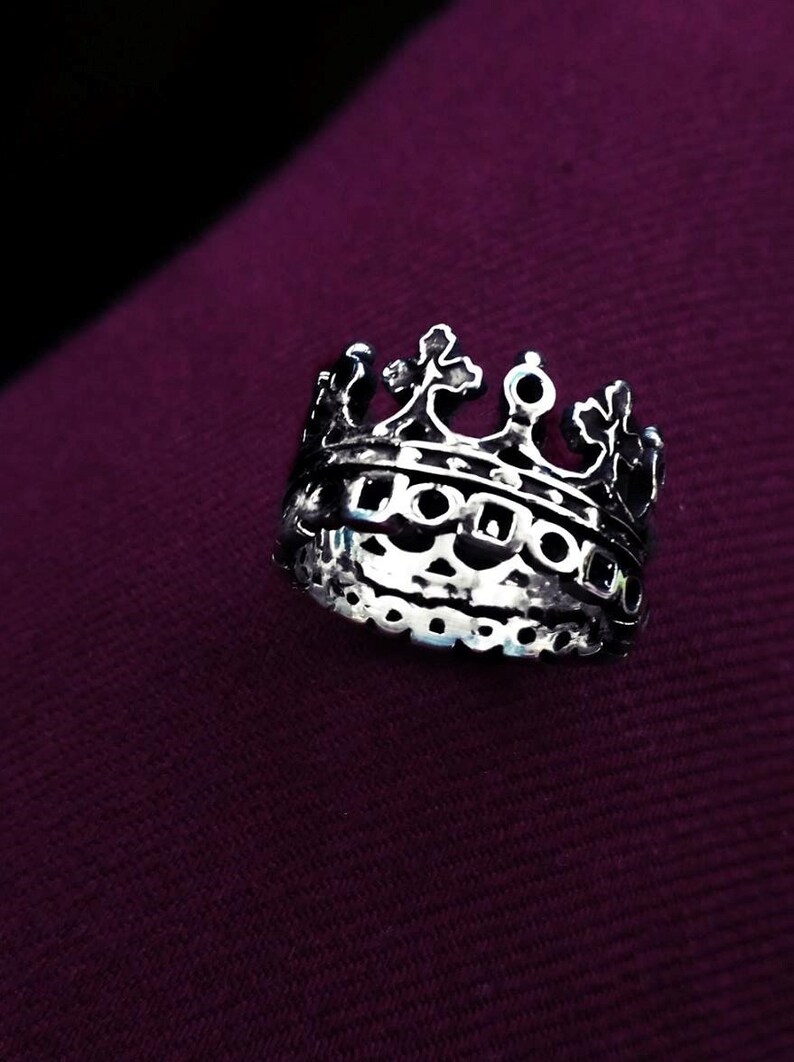 Unique Crown Silver Jewelry Crown Giftanti Tiara Ring King Crown Ring Royalty Filigree Ring Handcrafted Crown Ring Antique Crown Ring