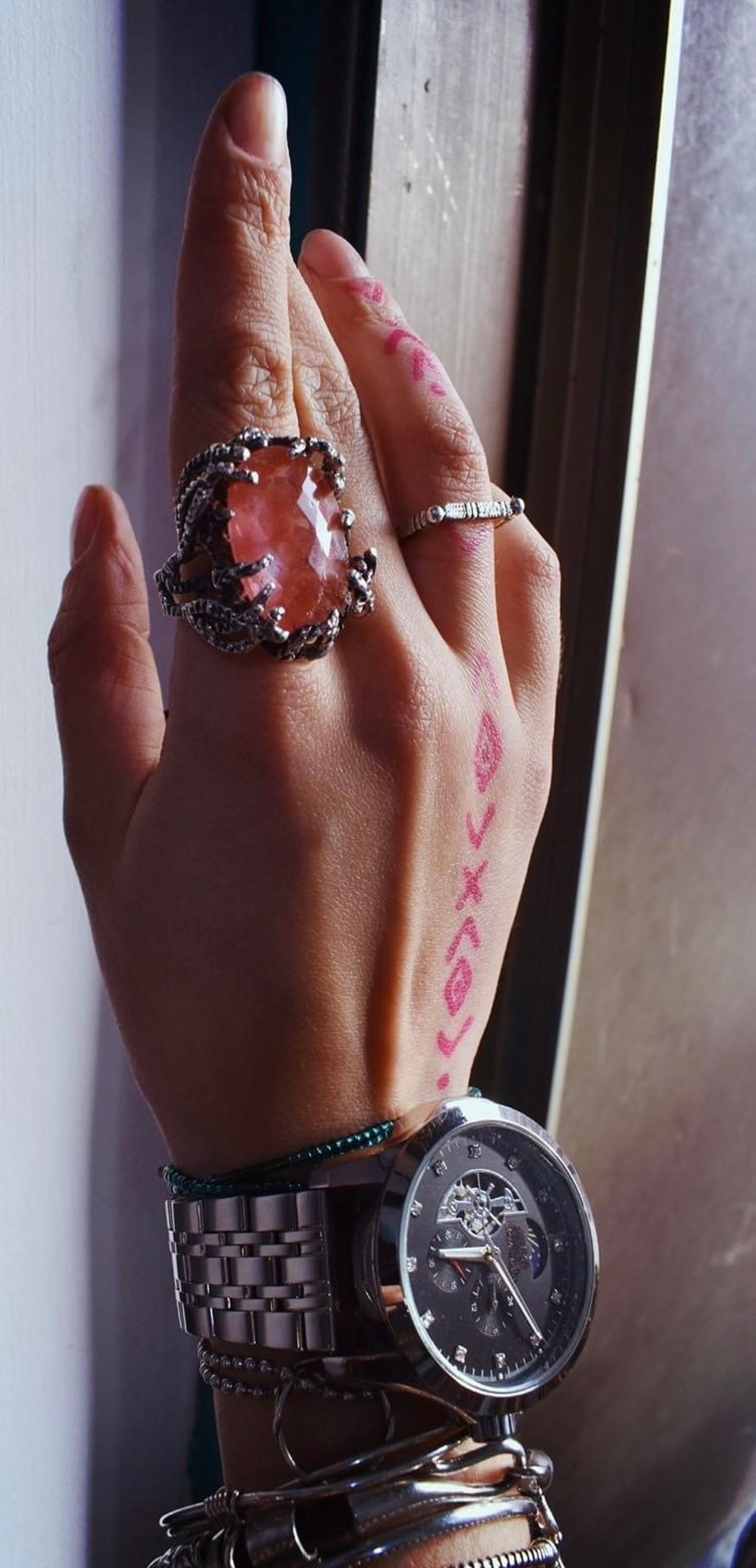 Large Gemstone Ring Huge Rock Ring in Sterling Silver Etsy