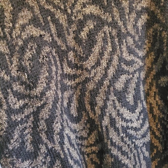 Vintage Black Gray Patterned Long Line Mohair Ble… - image 7