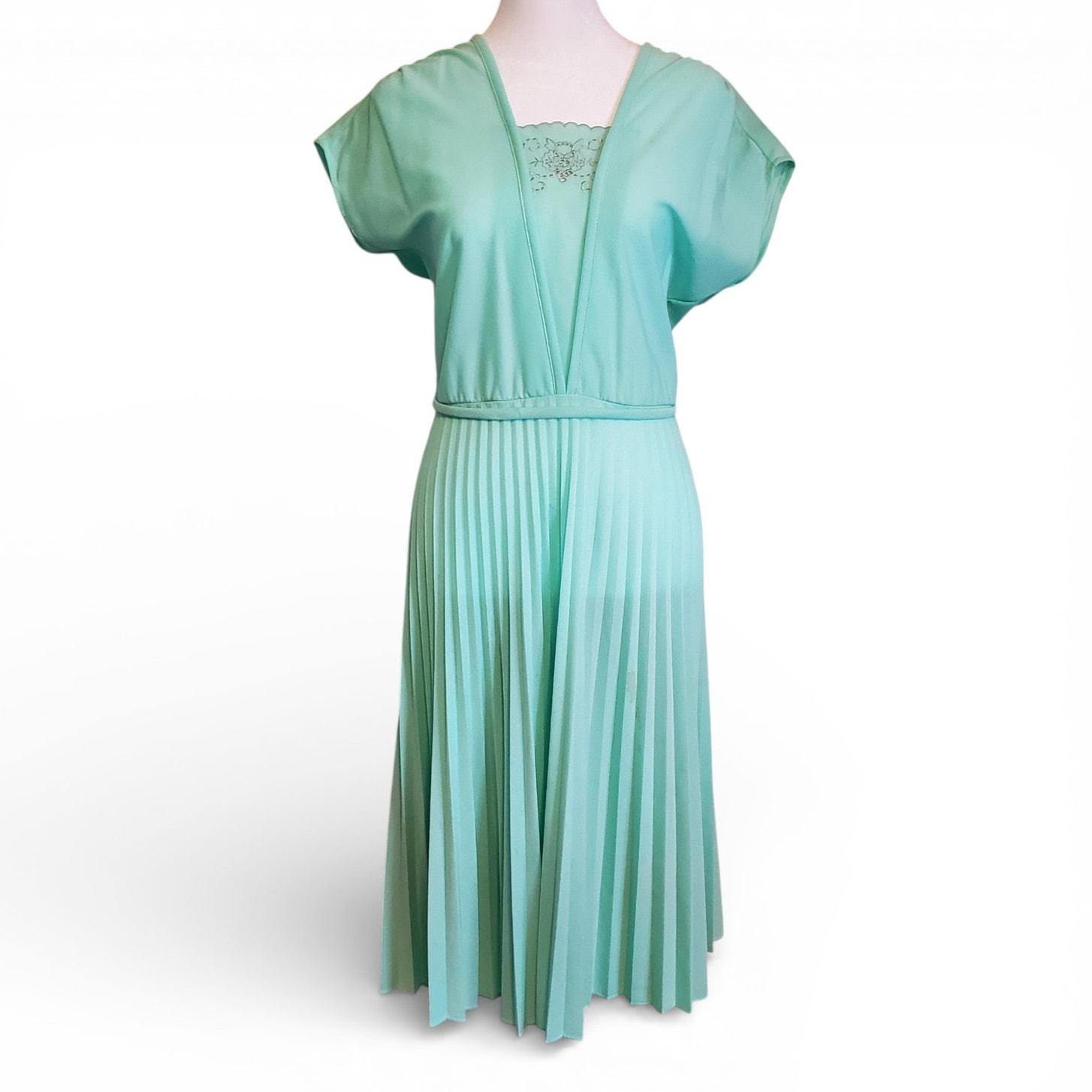 Aqua Linen Dress - Etsy
