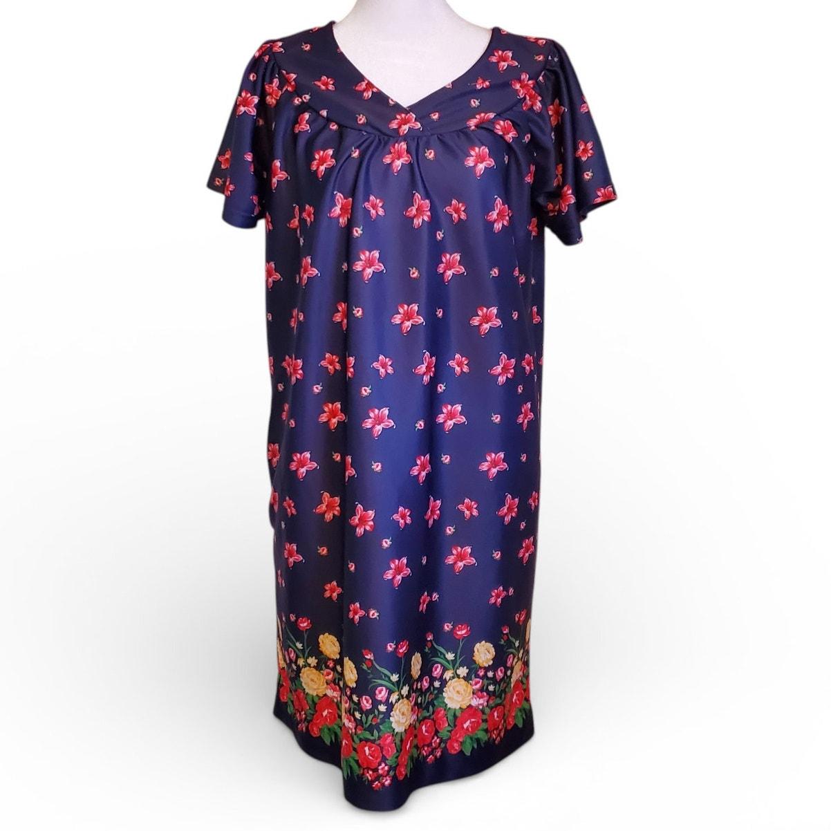 blue reiss dress Blue Hawaii Long Maxi Rayon Hawaiian Dress Blue / L