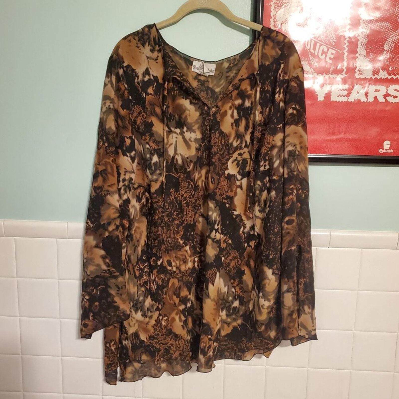 Vintage 90s Brown Whimsical Fairycore Grunge Sheer Flowy Long