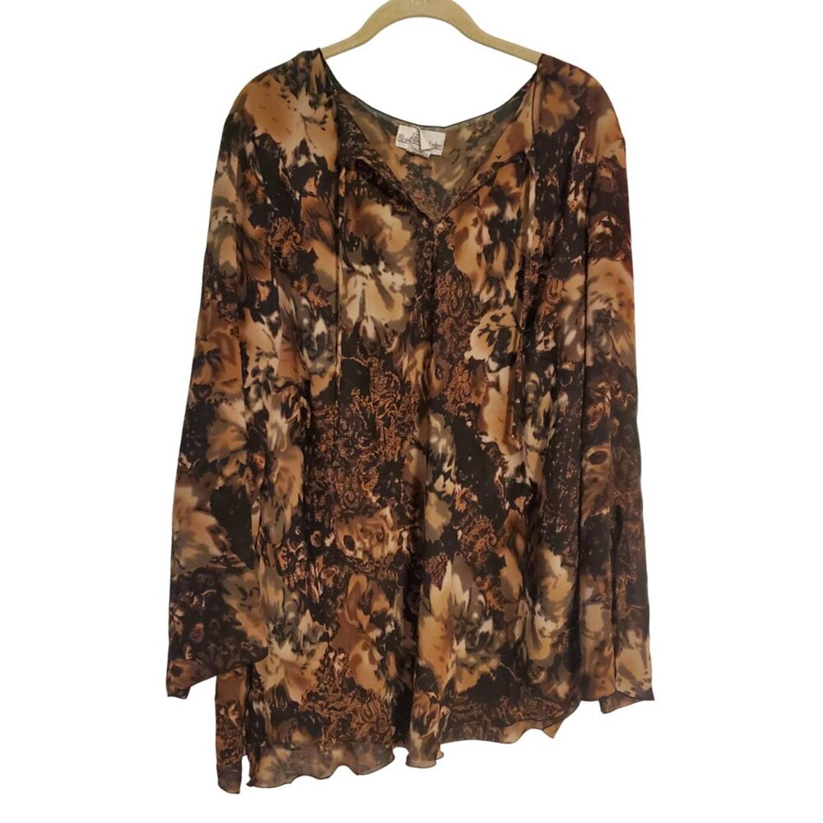 Vintage 90s Brown Whimsical Fairycore Grunge Sheer Flowy Long