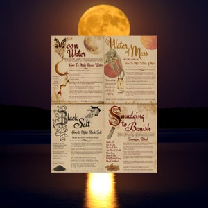 Buch der Schatten Seiten, Schutzmagie, digitaler Download, Grimoire Seiten, Mars Wasser, Schwarzes Salz, Mondwasser, Sofort Download, Verschmieren