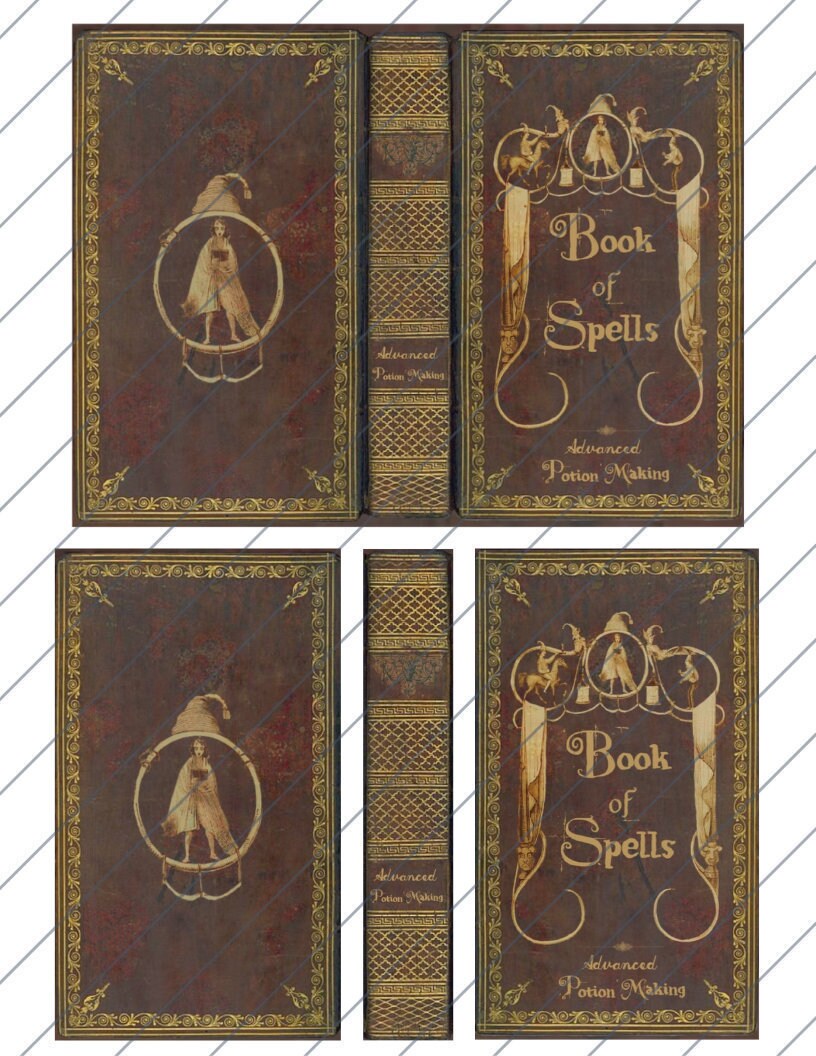 Printable Spell Book Cover Potion Making Instant Download Etsy