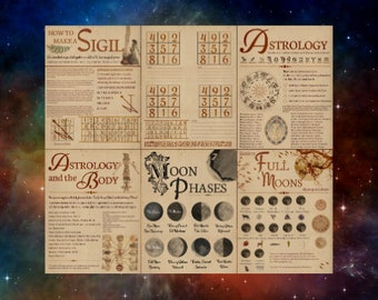 Book of Shadows Pages, How to Make a Sigil, Digital Download, Grimoire Pages, Astrology, Instant Download, Moon Phases