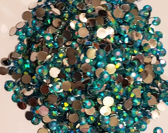 2mm 4mm Nail Art Resin Rhinestones 5mm | Embellishments Peacock Blue Non-Hot fix Rhinestones Bling 3mm 1000 pcs