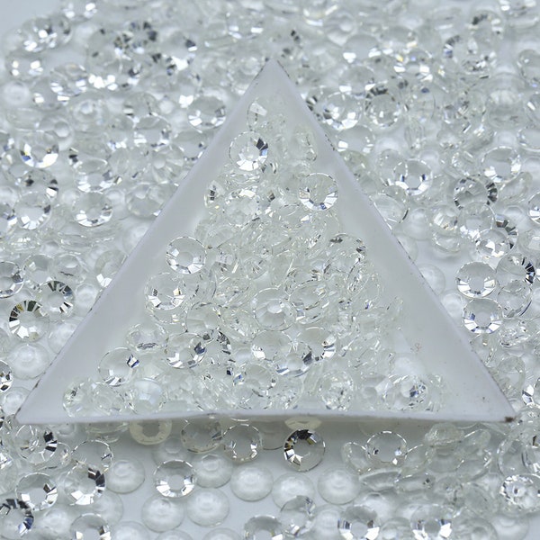 Resin Transparent/Clear | Non-Hot fix Rhinestones | 1000 pcs | Resin Rhinestones, Bling, Embellishments, Nail Art | 2mm | 3mm | 4mm | 5mm |