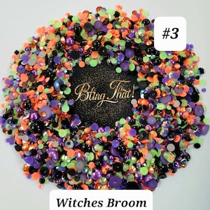 Witches Broom #3 Pearl Rhinestone Mix | Embellishments | Pearl Sizes 3-10mm | Rhinestone sizes 2-5mm | Mixed Colors