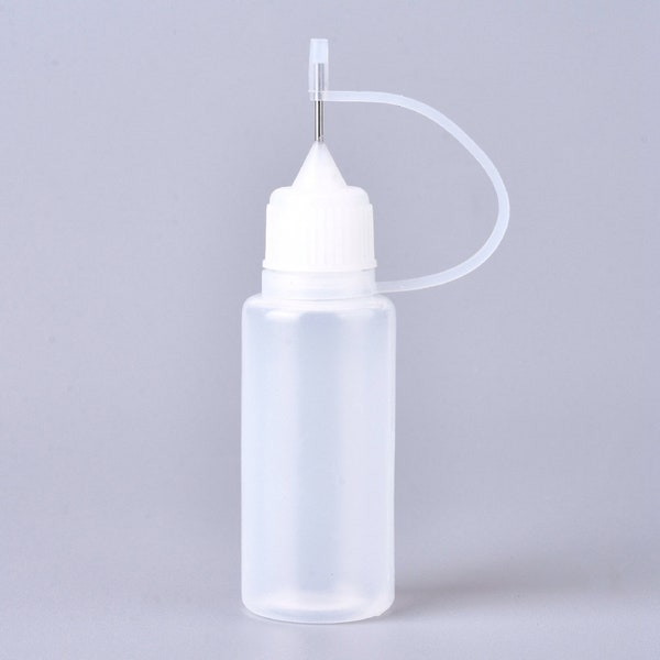 Translucent Needle Tip Glue Bottle Applicator DIY Blinging - Quilling Tool Precision Bottle Needle Bottle Squeeze Bottle -White and Black