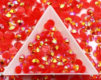 AB Red Jelly Non-Hot Fix | Flat back | Resin | 1000 pcs | Rhinestones, Embellishments, Bling, Crafts & Nail Art  2mm | 3mm | 4mm | 5mm