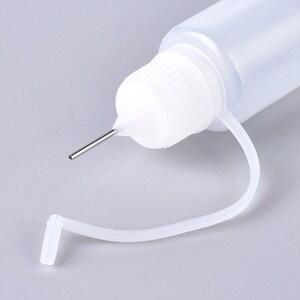 Translucent Needle Tip Glue Bottle Applicator DIY Blinging Quilling Tool Precision Bottle Needle Bottle Squeeze Bottle White and Black image 2