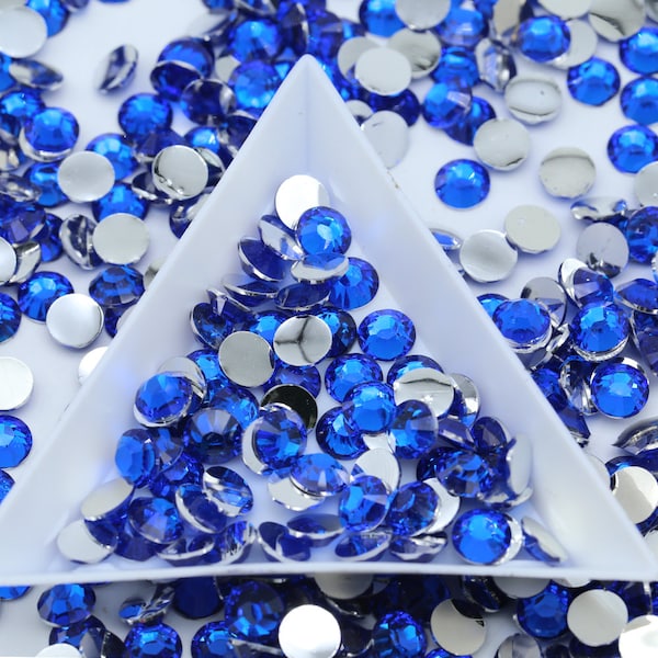 Resin Navy Non-Hot fix Rhinestones | 1000 pcs | Resin Rhinestones, Bling, Embellishments, Nail Art | 2mm | 3mm | 4mm | 5mm |